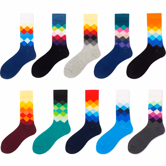 Tide Socks MID-Calf Socks Street Fashion Socks Creative Women&prime;s Cotton Socks Wholesale Happy Design High Elastic Breathable Fashion Socks